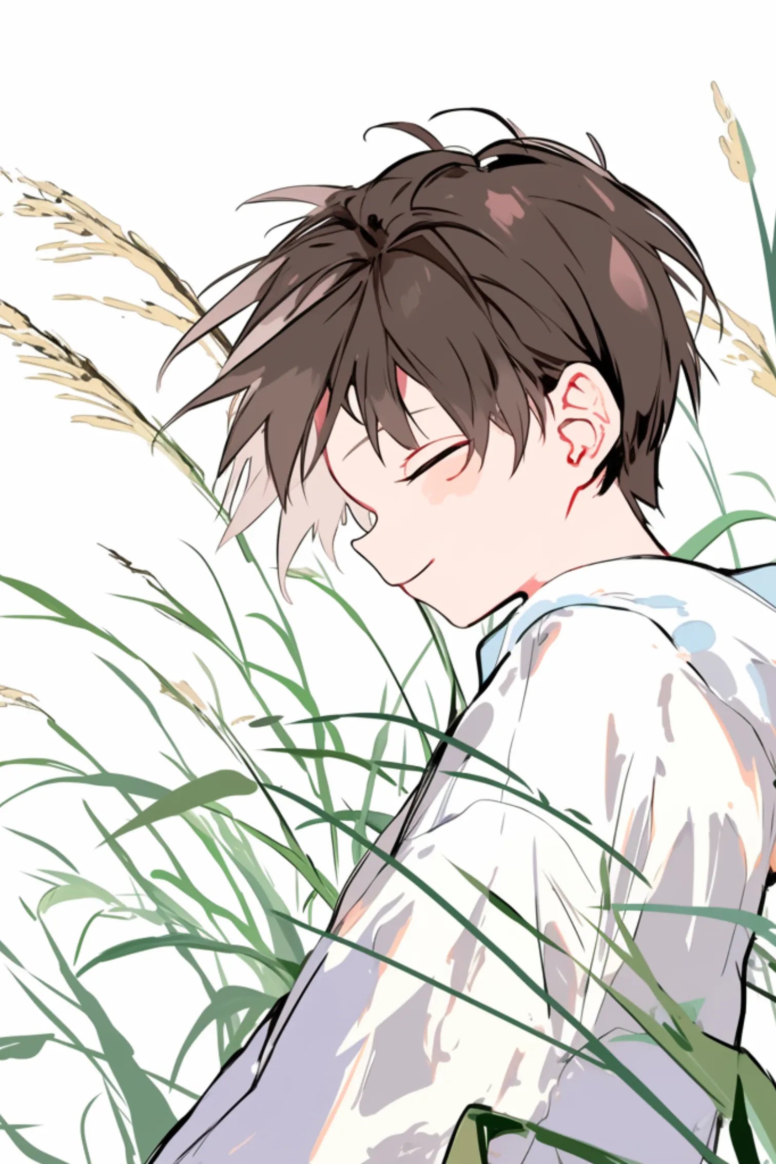 Boy Chilling in Nature  Metal Wall Posters | Premium, Waterproof & Magnet-Mounted Art