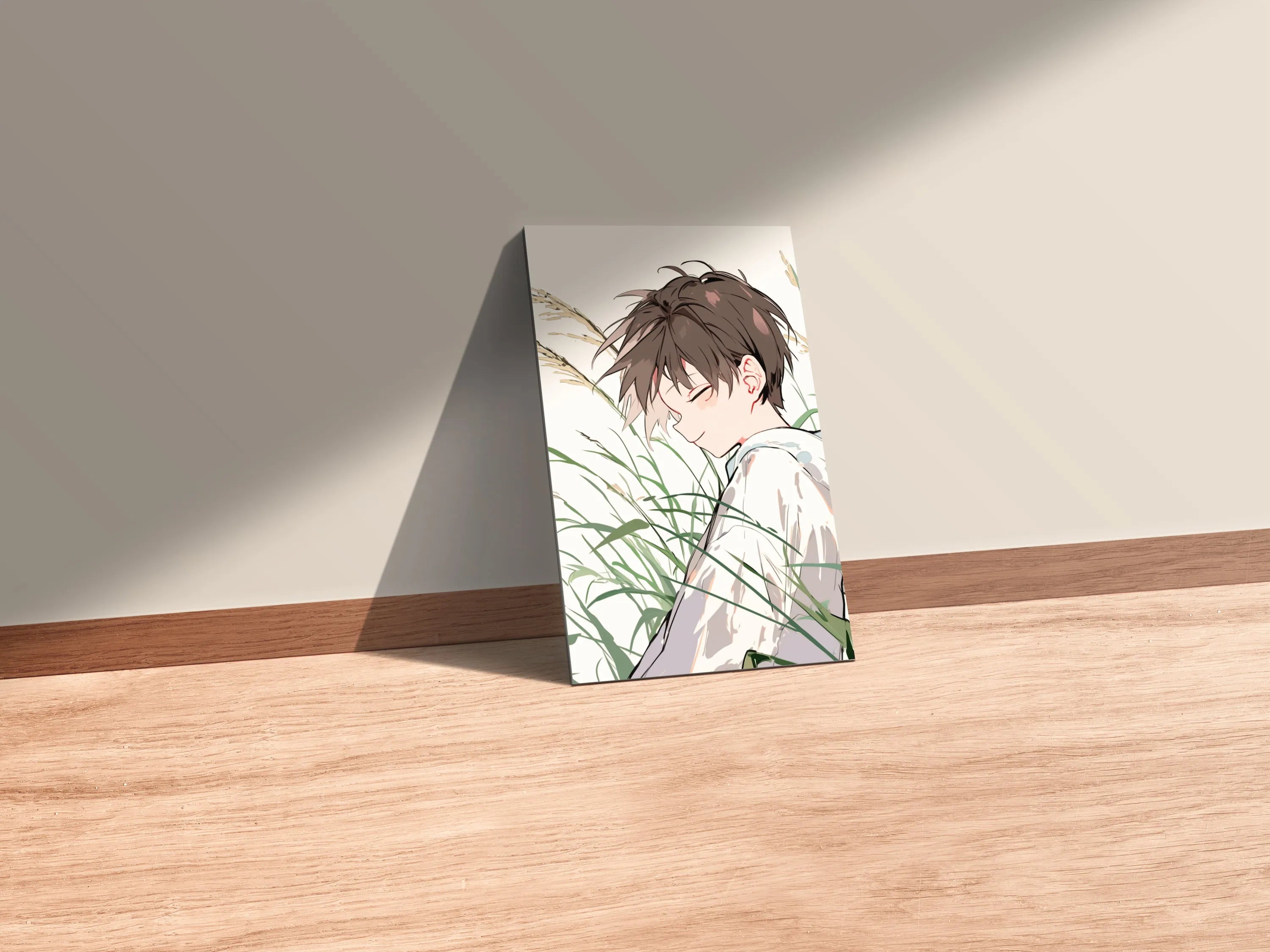 Boy Chilling in Nature  Metal Wall Posters | Premium, Waterproof & Magnet-Mounted Art
