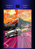 Car Race retro Metal Wall Posters | Premium, Waterproof & Magnet-Mounted Art