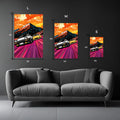 Car Race retro Metal Wall Posters | Premium, Waterproof & Magnet-Mounted Art