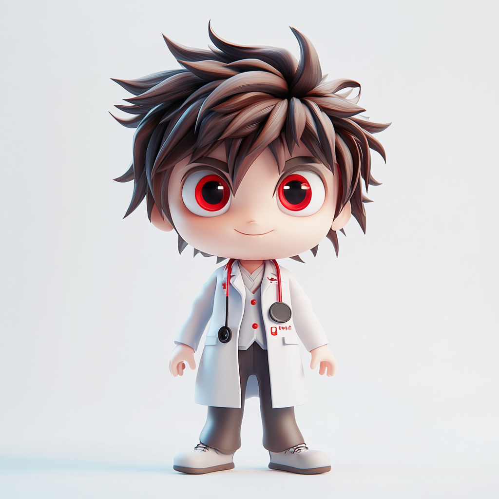Cartoon Cute Little Doctor  Metal Posters | Premium, Waterproof & Magnet-Mounted Art