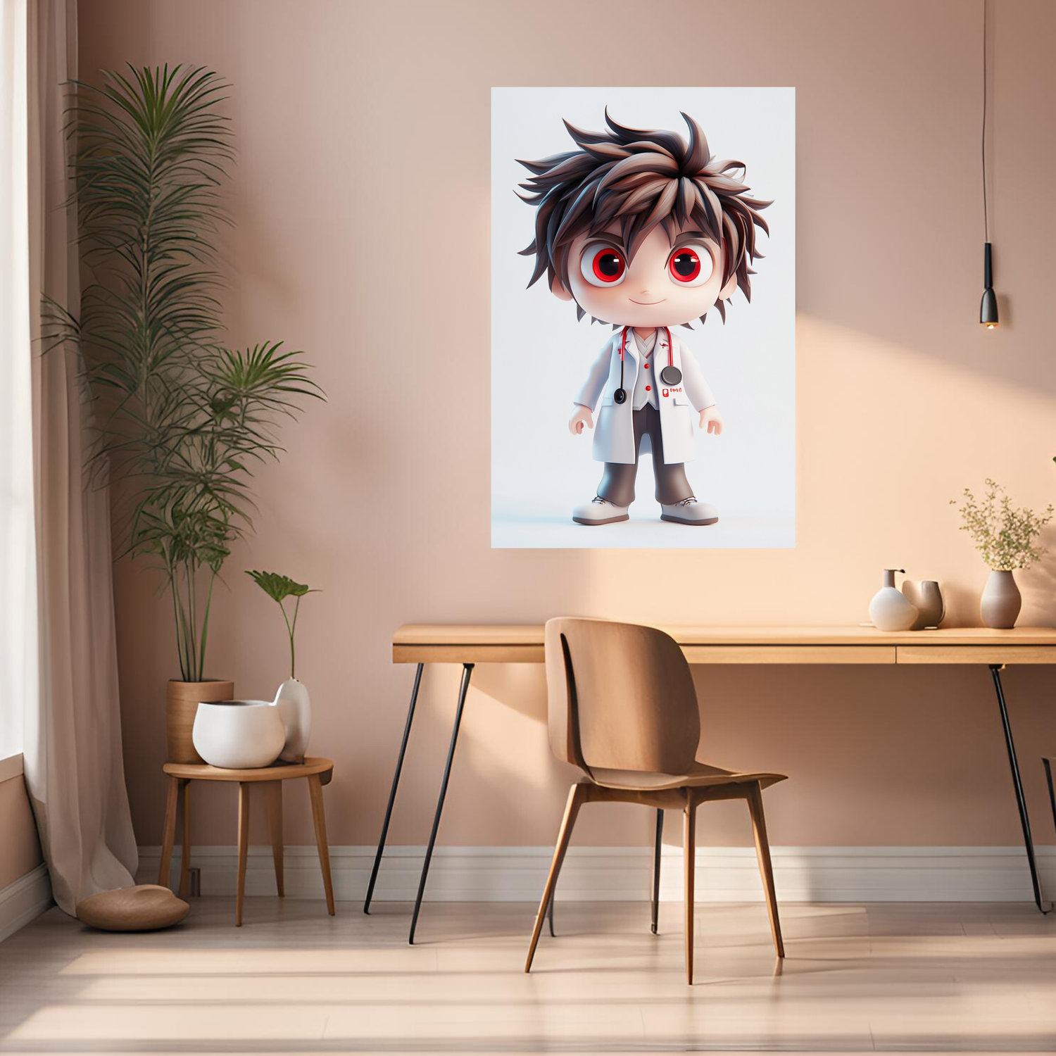 Cartoon Cute Little Doctor  Metal Posters | Premium, Waterproof & Magnet-Mounted Art