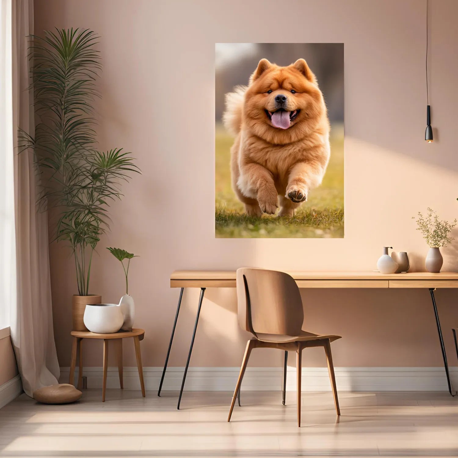Chow Chow Dog Playing  Metal Wall Posters | Premium, Waterproof & Magnet-Mounted Art