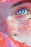 Closeup of Blue Eyed Redhead Girl Metal Posters | Premium, Waterproof & Magnet-Mounted Art
