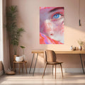 Closeup of Blue Eyed Redhead Girl Metal Posters | Premium, Waterproof & Magnet-Mounted Art