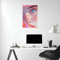 Closeup of Blue Eyed Redhead Girl Metal Posters | Premium, Waterproof & Magnet-Mounted Art