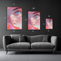 Closeup of Blue Eyed Redhead Girl Metal Posters | Premium, Waterproof & Magnet-Mounted Art
