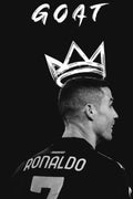 Cristiano Ronaldo GOAT Metal Wall Posters | Premium, Waterproof & Magnet-Mounted Art