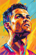 Cristiano Ronaldo Illustration Metal Wall Posters | Premium, Waterproof & Magnet-Mounted Art