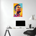 Cristiano Ronaldo Illustration Metal Wall Posters | Premium, Waterproof & Magnet-Mounted Art