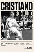 Cristiano Ronaldo Mr Champions Metal Wall Posters | Premium, Waterproof & Magnet-Mounted Art