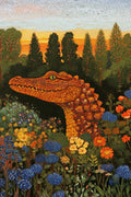 Crocodile Illustration Metal Wall Posters | Premium, Waterproof & Magnet-Mounted Art