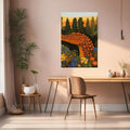 Crocodile Illustration Metal Wall Posters | Premium, Waterproof & Magnet-Mounted Art
