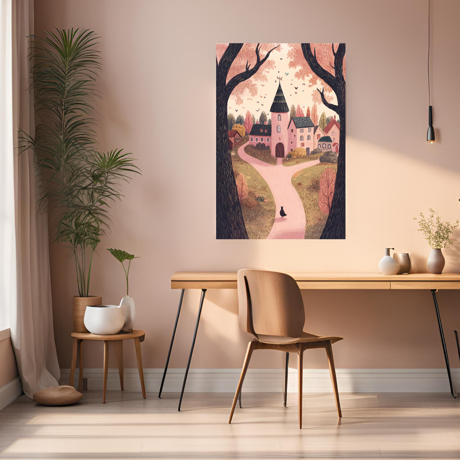 Cute Castle Metal Wall Posters | Premium, Waterproof & Magnet-Mounted Art