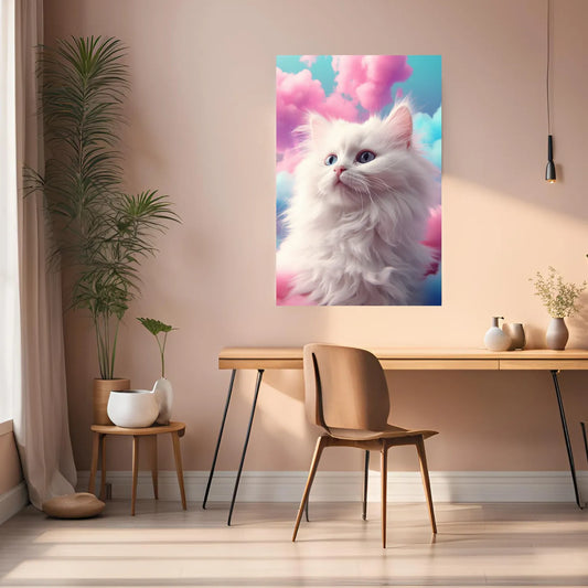Cute Proud Cat Metal Wall Posters | Premium, Waterproof & Magnet-Mounted Art