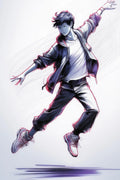 Dancing Boy in Harmony Metal Wall Posters | Premium, Waterproof & Magnet-Mounted Art