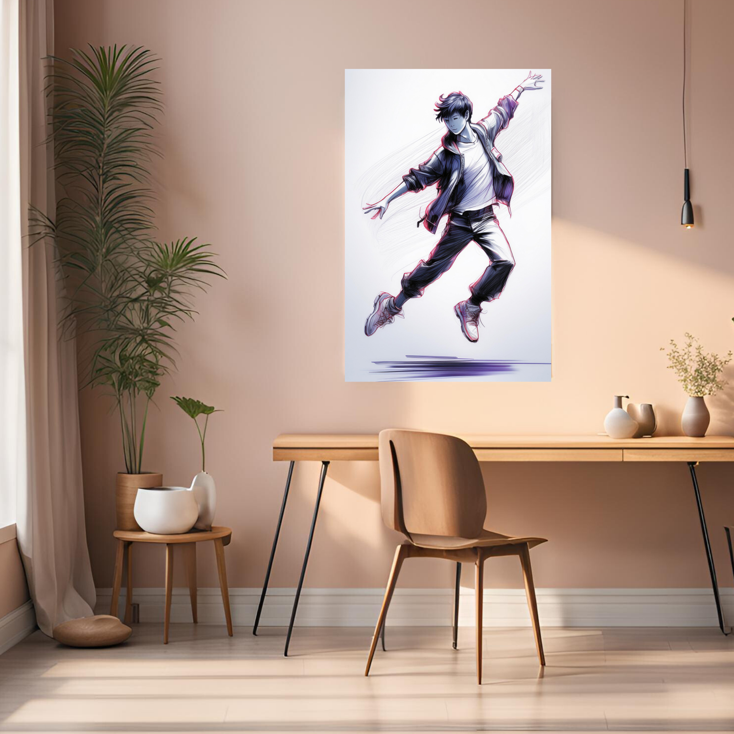 Dancing Boy in Harmony Metal Wall Posters | Premium, Waterproof & Magnet-Mounted Art