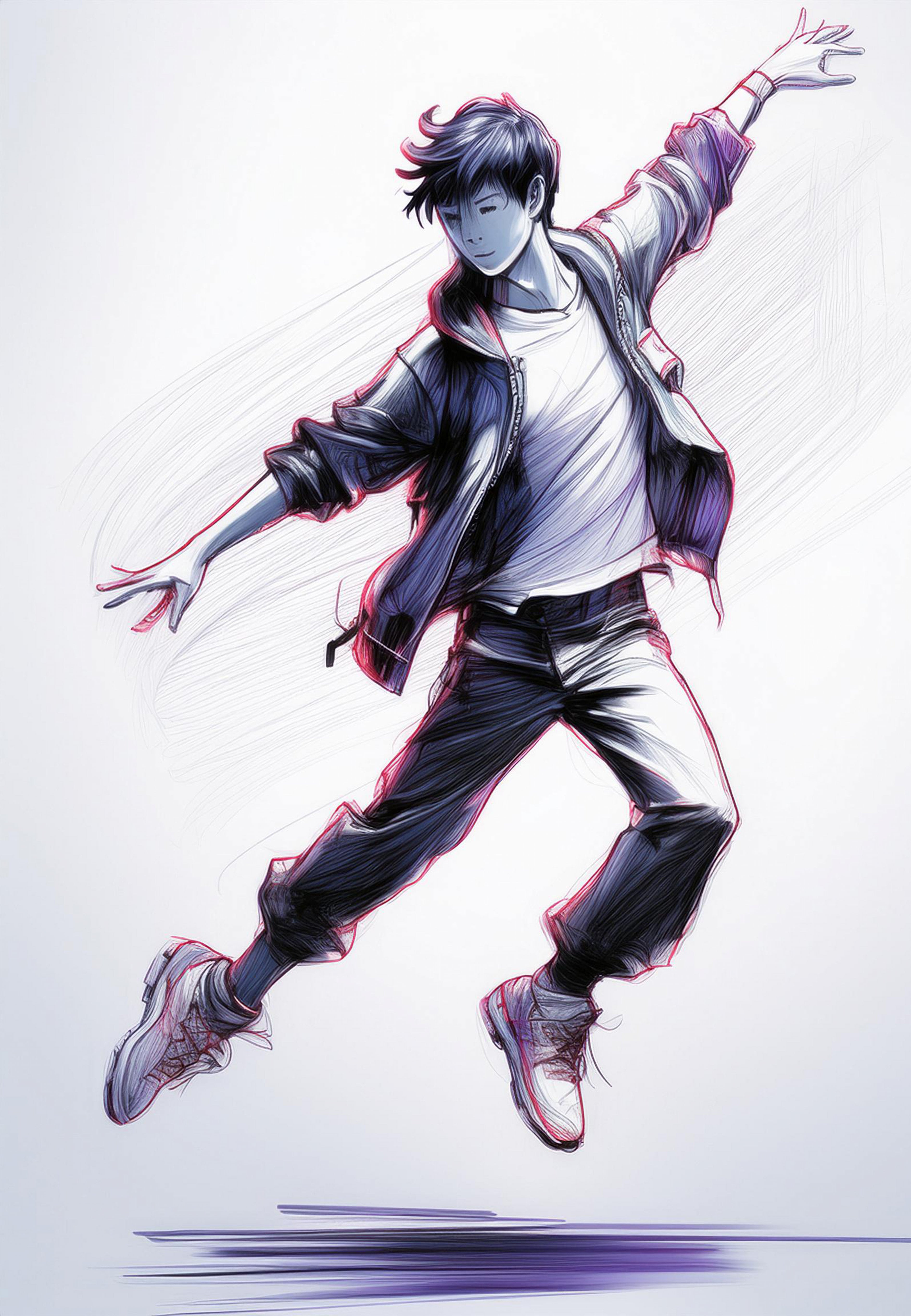 Dancing Boy in Harmony Metal Wall Posters | Premium, Waterproof & Magnet-Mounted Art