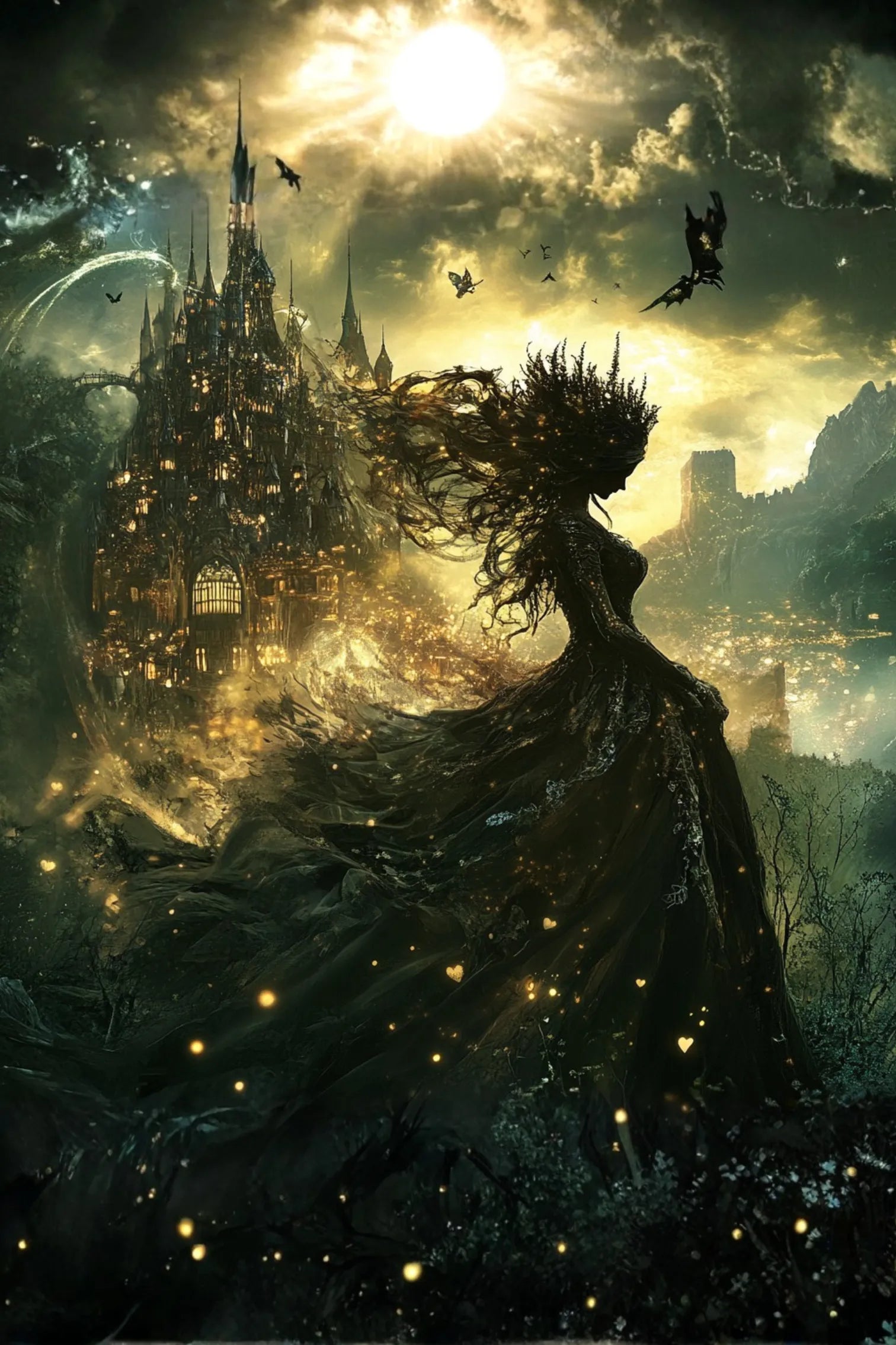 Dark Princess Fantasy Metal Wall Posters | Premium, Waterproof & Magnet-Mounted Art