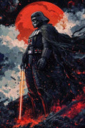 Darth Vader and Red Moon Design Metal Poster | Premium, Waterproof & Magnet-Mounted Art