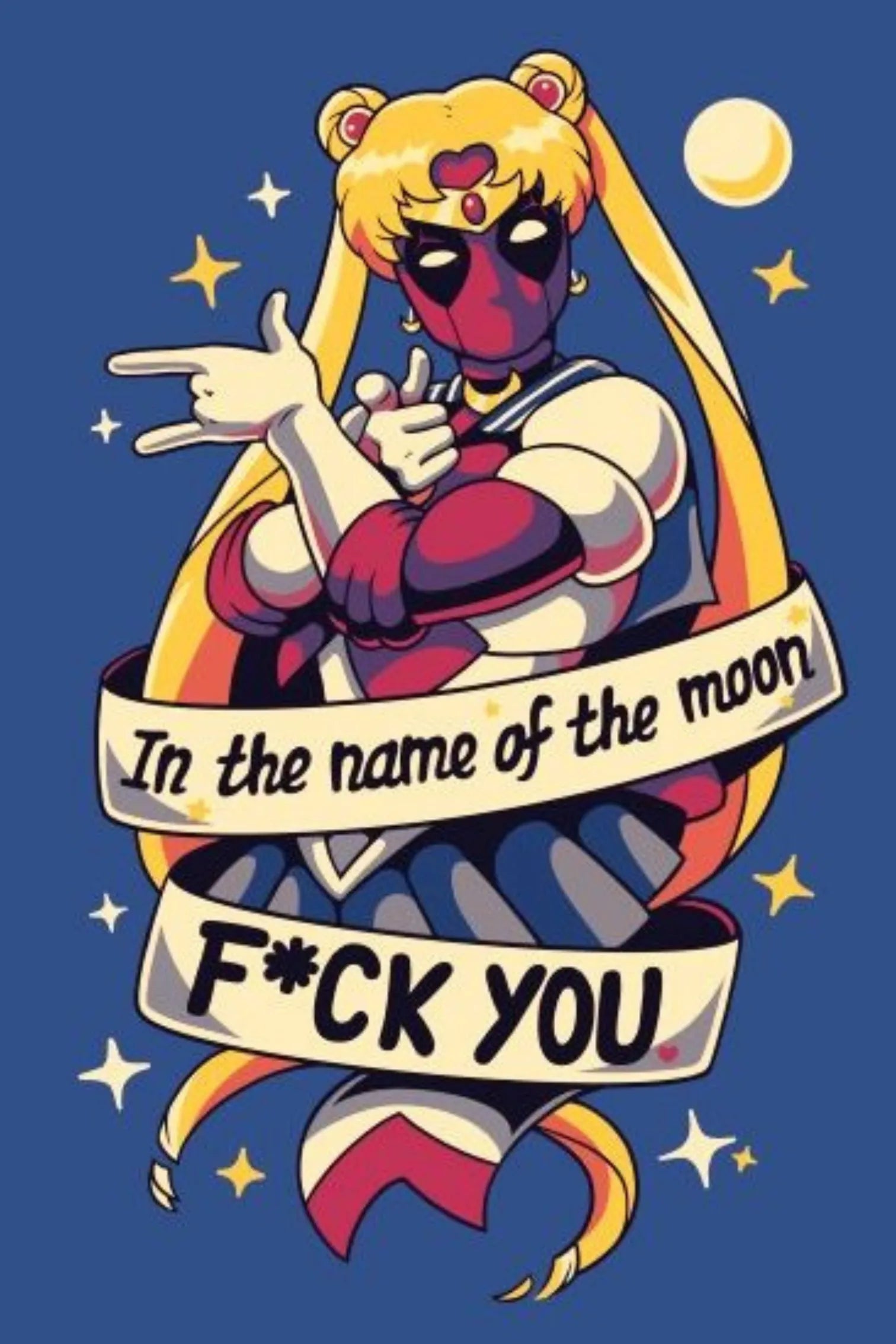 Deadpool X Sailor Moon Funny Metal Wall Posters | Premium, Waterproof & Magnet-Mounted Art