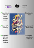 Deadpool X Sailor Moon Funny Metal Wall Posters | Premium, Waterproof & Magnet-Mounted Art