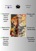 Demon Slayer Kyōjurō Rengoku Ilustration Metal Posters | Premium, Waterproof & Magnet-Mounted Art
