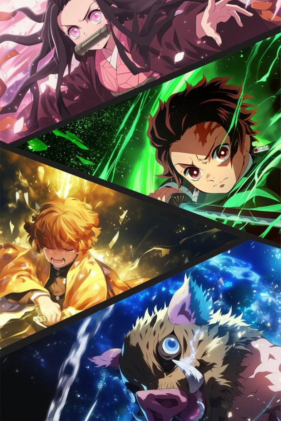 Demon Slayer Characters Metal Posters | Premium, Waterproof & Magnet-Mounted Art