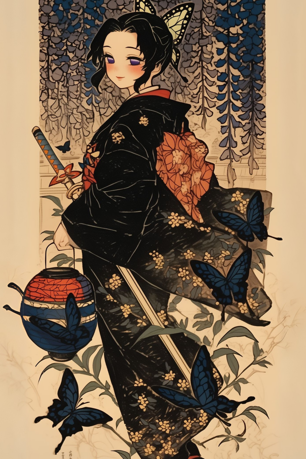 Demon Slayer Shinobu Kocho Poster Metal Posters | Premium, Waterproof & Magnet-Mounted Art