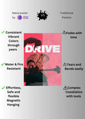Drive Movie Metal Posters | Premium, Waterproof & Magnet-Mounted Art