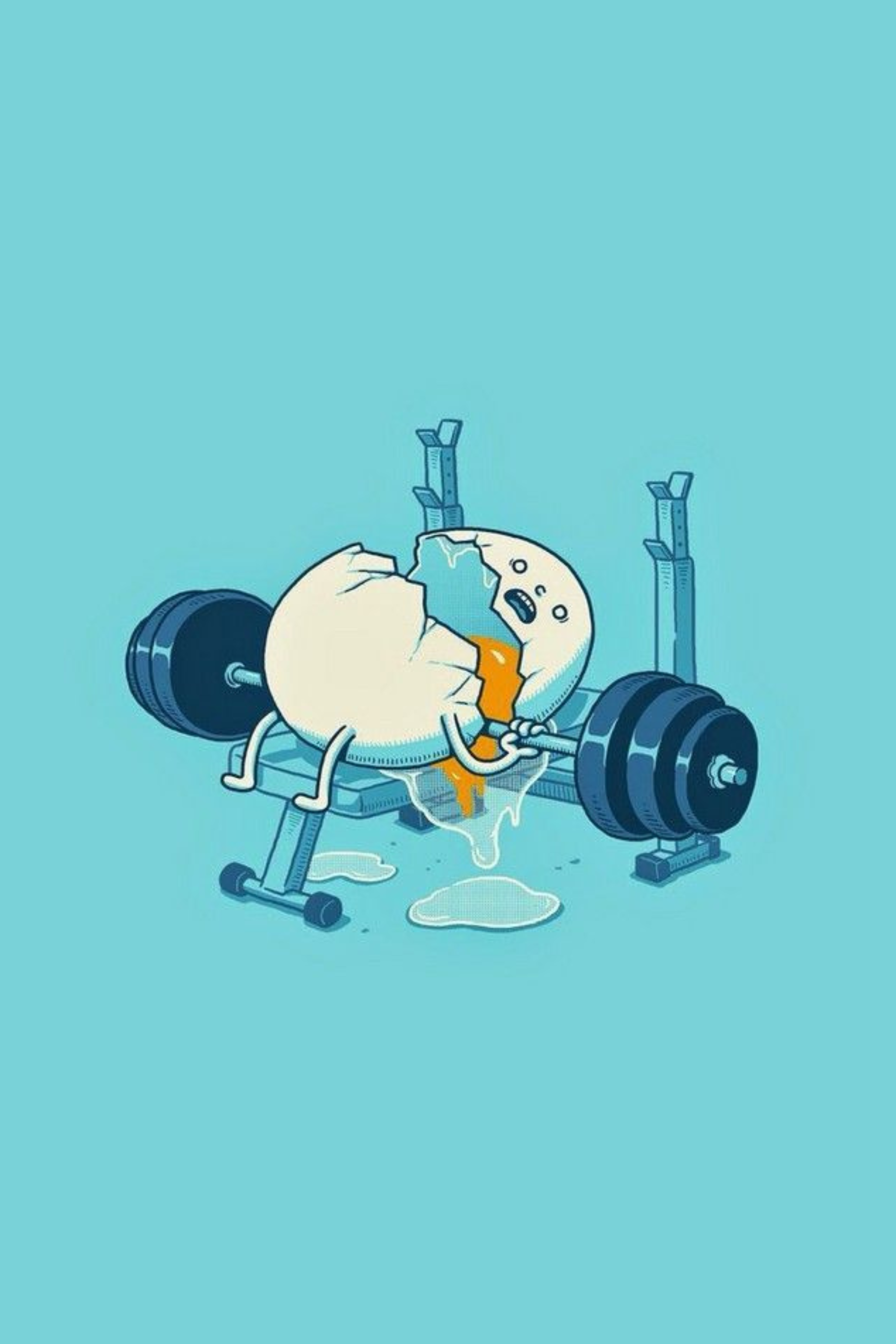 Egg in Gym Funny Metal Posters | Premium, Waterproof & Magnet-Mounted Art