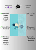 Egg in Gym Funny Metal Posters | Premium, Waterproof & Magnet-Mounted Art