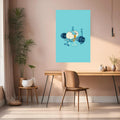Egg in Gym Funny Metal Posters | Premium, Waterproof & Magnet-Mounted Art