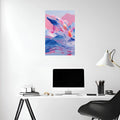 Elegant Colourful Dolphin Artwork Metal Posters | Premium, Waterproof & Magnet-Mounted Art