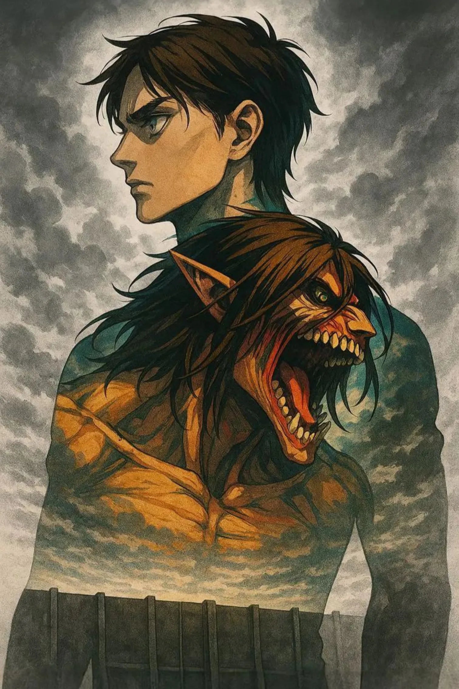 Eren Yeager & Attack Titan Metal Posters | Premium, Waterproof & Magnet-Mounted Art
