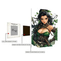 Female Warrior of Green Nature Metal Wall Posters | Premium, Waterproof & Magnet-Mounted Art