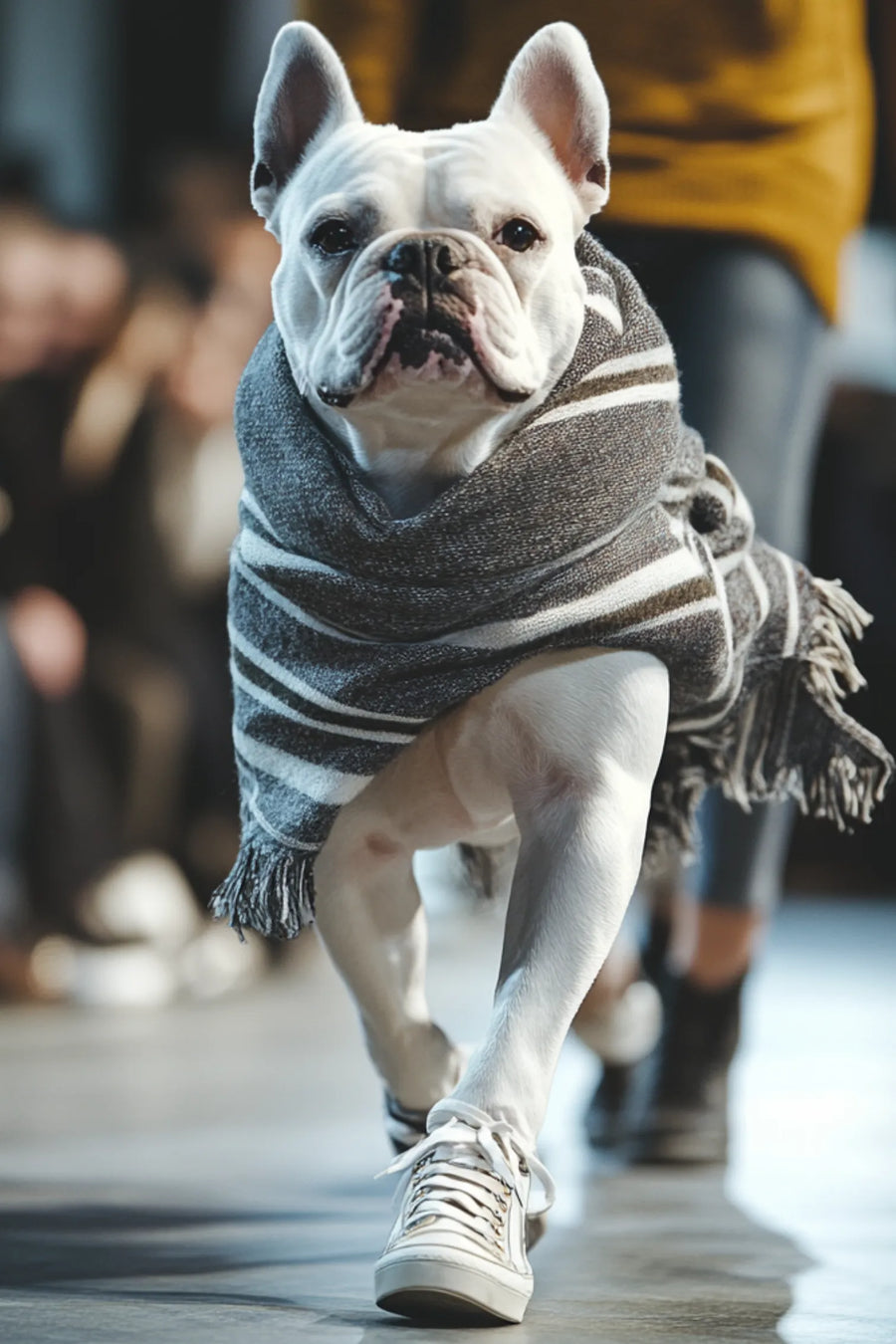 French Bulldog with Scarf Metal Wall Posters | Premium, Waterproof & Magnet-Mounted Art