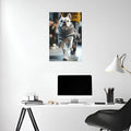 French Bulldog with Scarf Metal Wall Posters | Premium, Waterproof & Magnet-Mounted Art