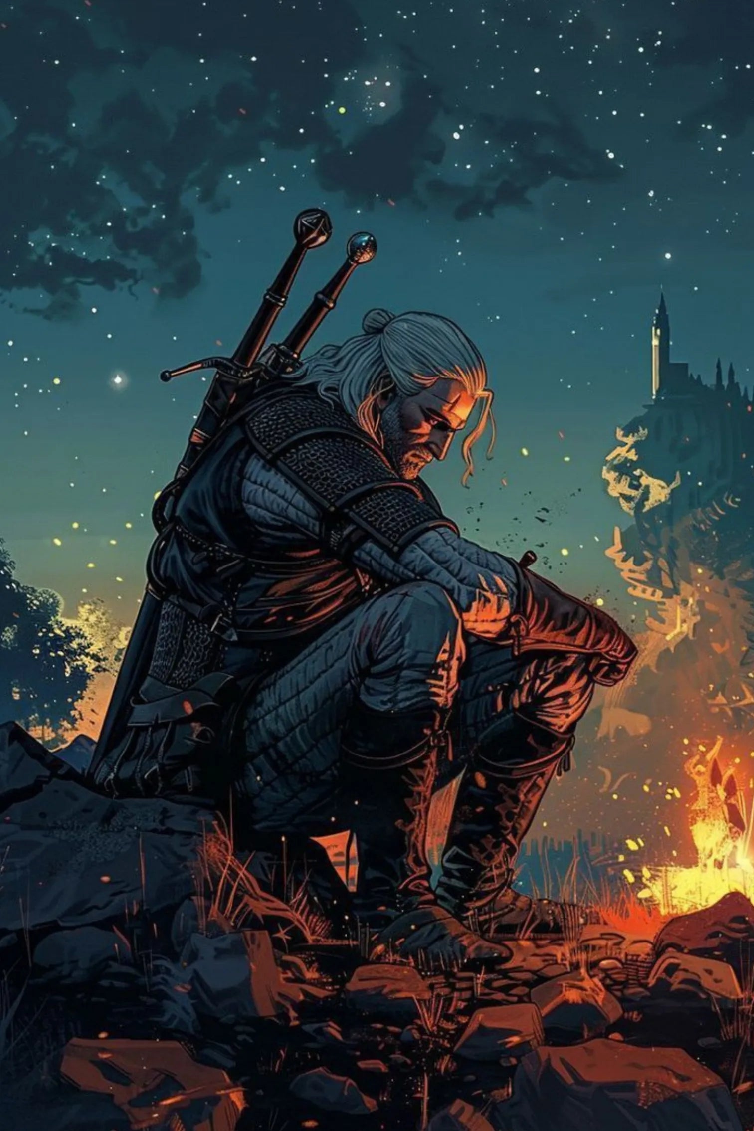 Geralt The Witcher Metal Wall Posters | Premium, Waterproof & Magnet-Mounted Art