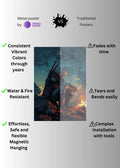Geralt The Witcher Metal Wall Posters | Premium, Waterproof & Magnet-Mounted Art