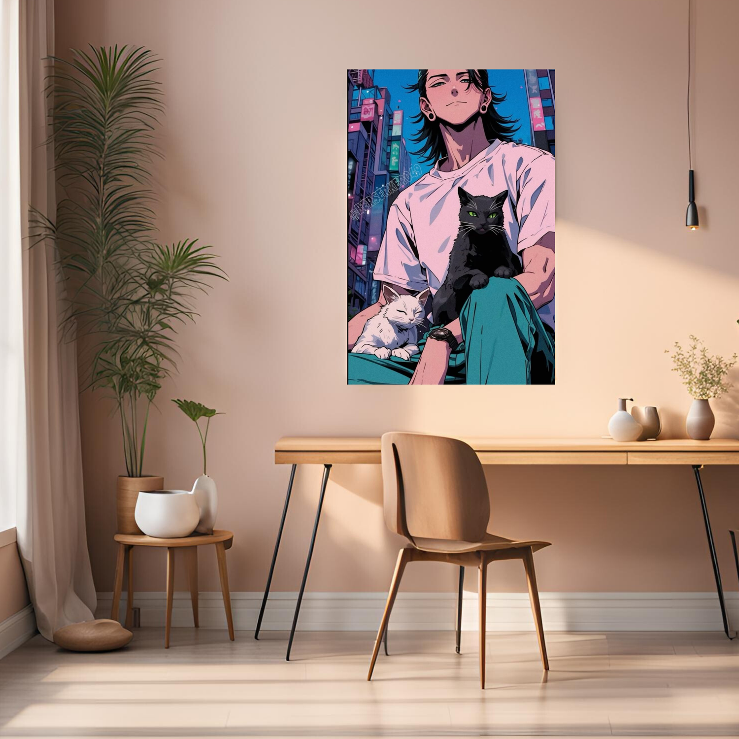 Geto Suguru modern look Metal Posters | Premium, Waterproof & Magnet-Mounted Art