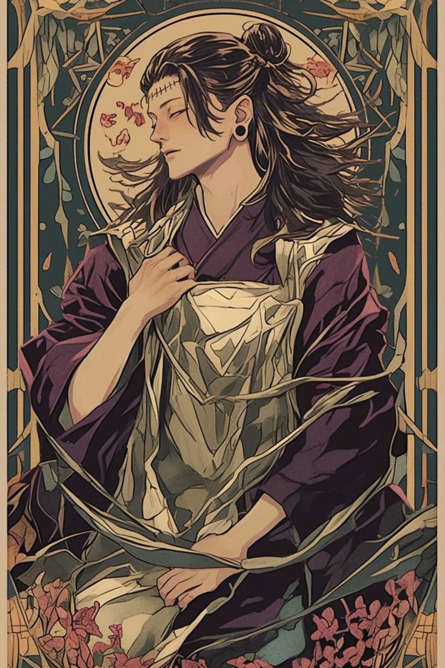 Geto Suguru Illustration Metal Poster | Premium, Waterproof & Magnet-Mounted Art