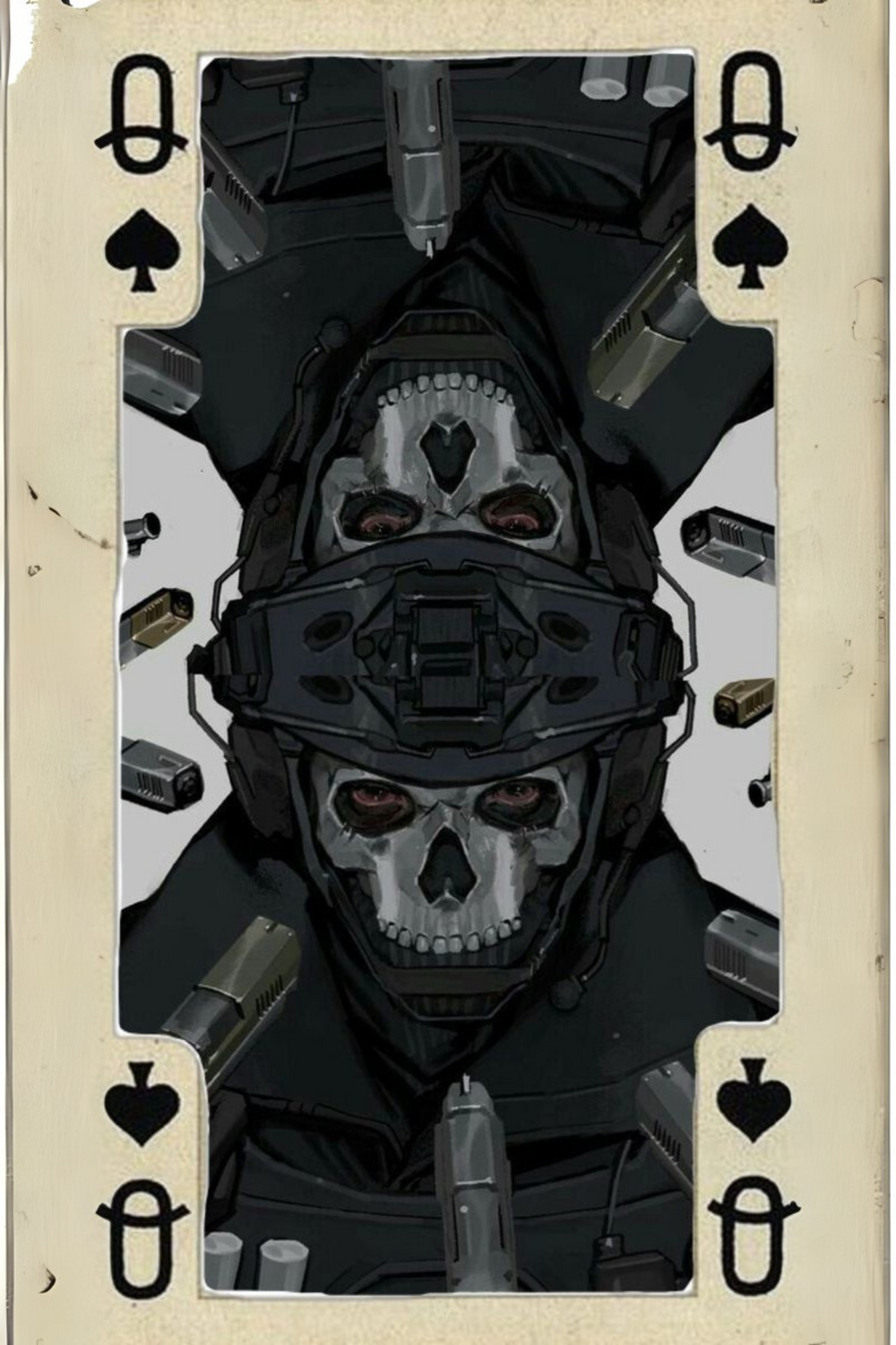 Ghost Q Card Metal Posters | Premium, Waterproof & Magnet-Mounted Art
