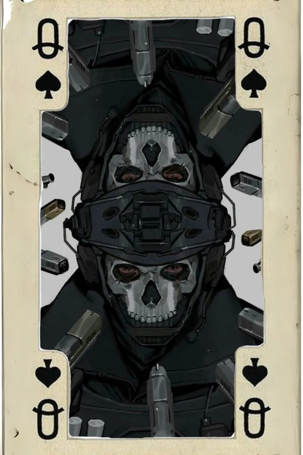 Ghost Q Card Metal Posters | Premium, Waterproof & Magnet-Mounted Art