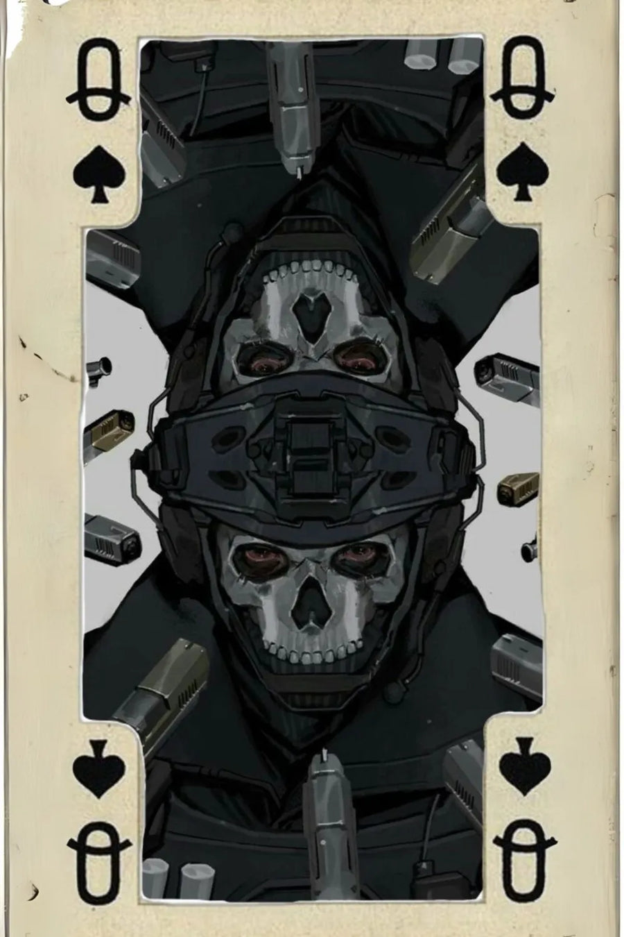 Ghost Q Card Metal Posters | Premium, Waterproof & Magnet-Mounted Art