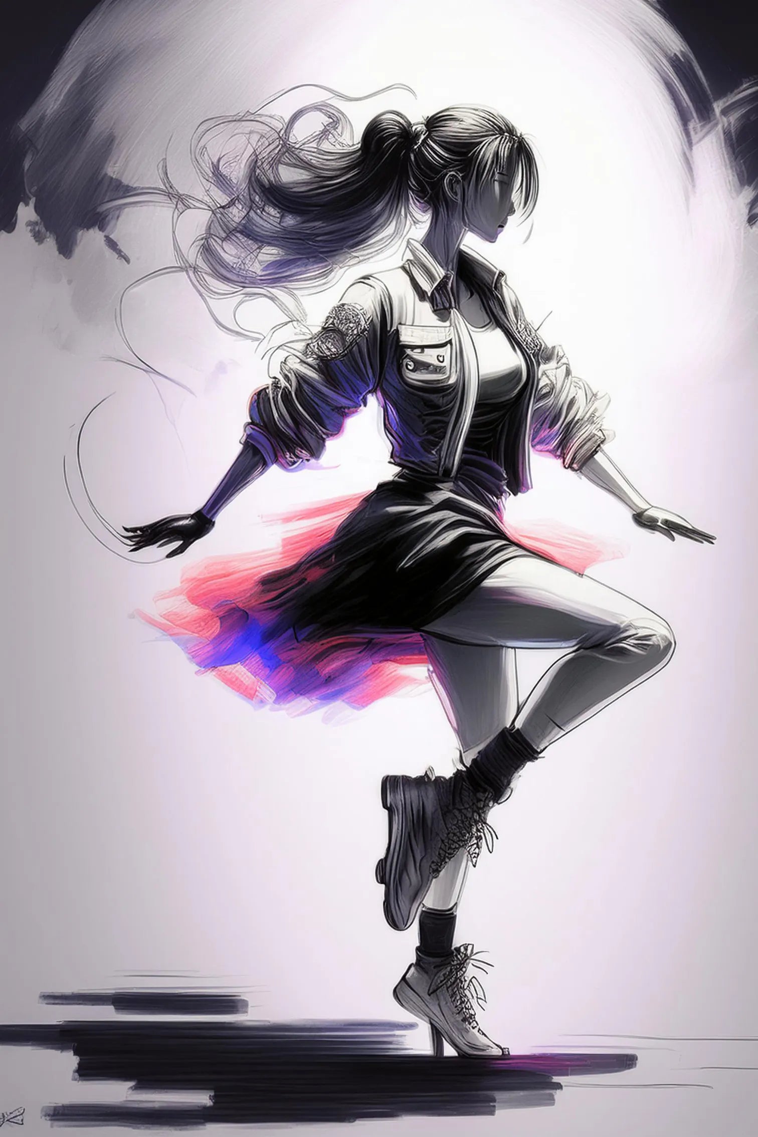Girl Dance in Harmony Metal Wall Posters | Premium, Waterproof & Magnet-Mounted Art