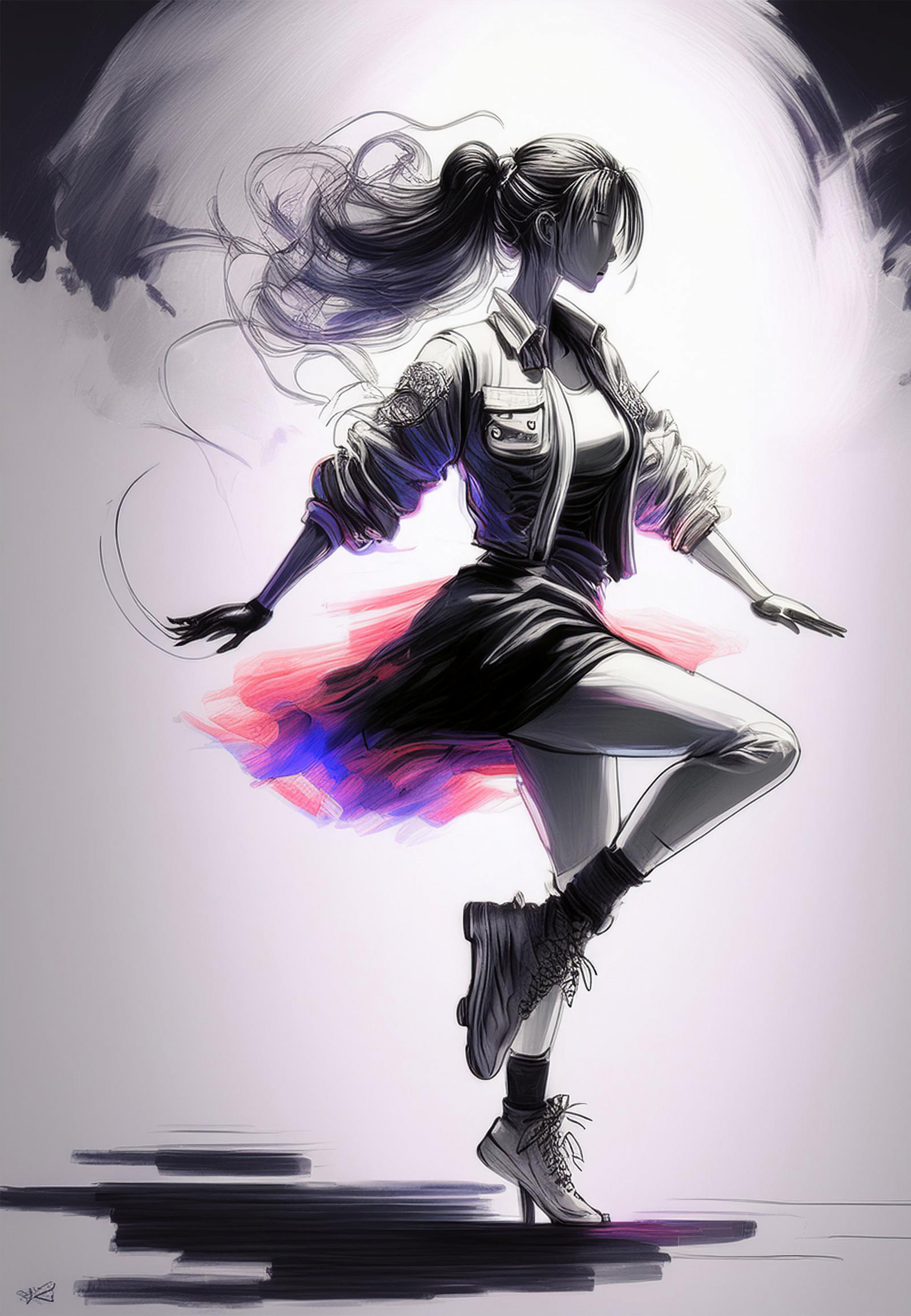 Girl Dance in Harmony Metal Wall Posters | Premium, Waterproof & Magnet-Mounted Art