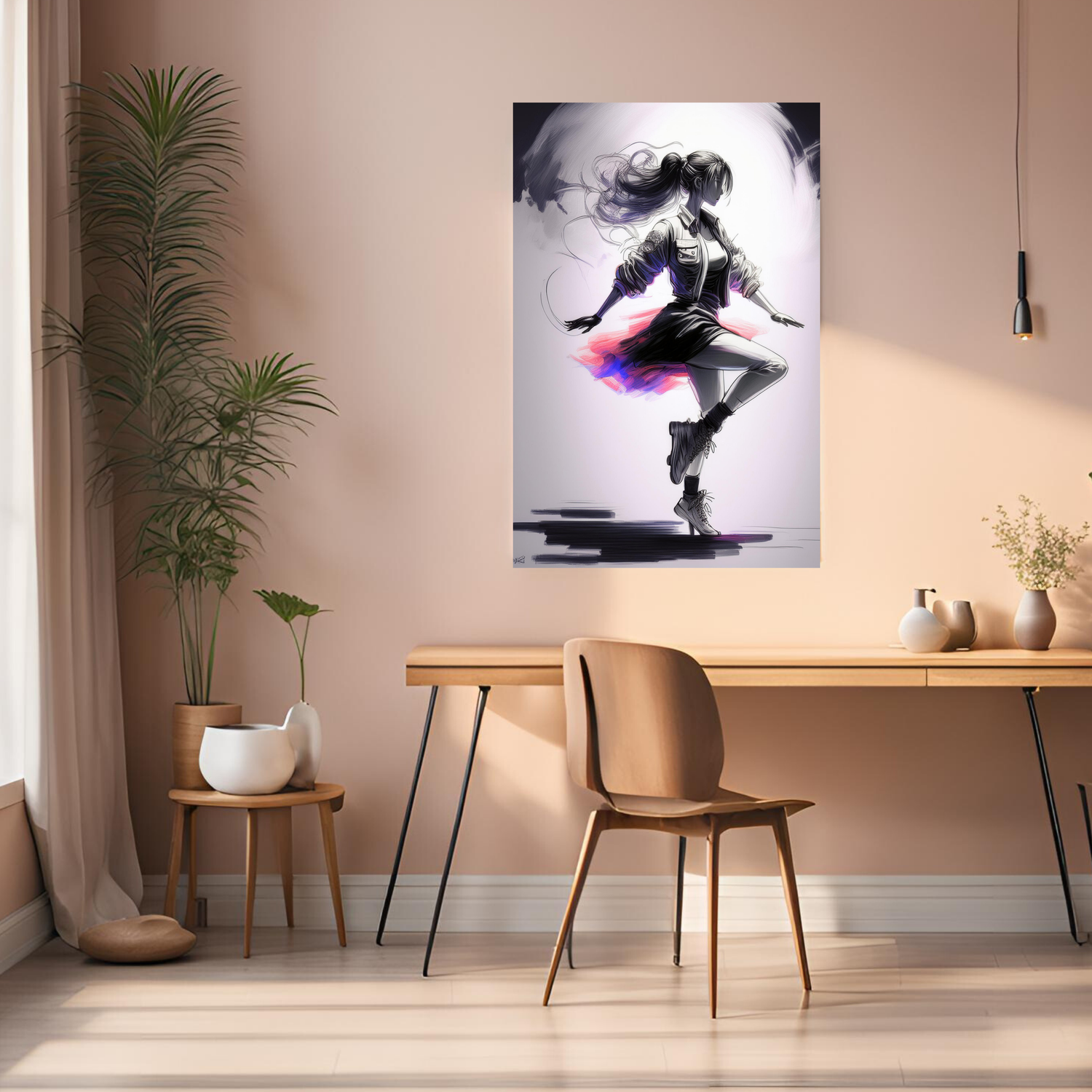 Girl Dance in Harmony Metal Wall Posters | Premium, Waterproof & Magnet-Mounted Art