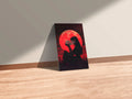 Girl Kissing Skull under Red Moon Metal Poster Metal Posters | Premium, Waterproof & Magnet-Mounted Art