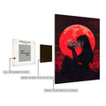 Girl Kissing Skull under Red Moon Metal Poster Metal Posters | Premium, Waterproof & Magnet-Mounted Art